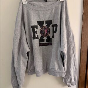 Express Gray Crew Neck Sweater